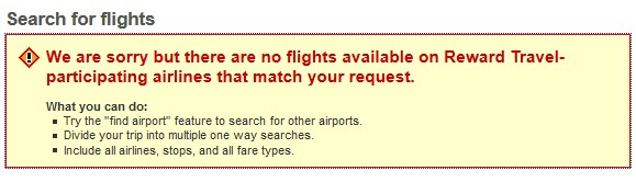 FlexPerks no flights available
