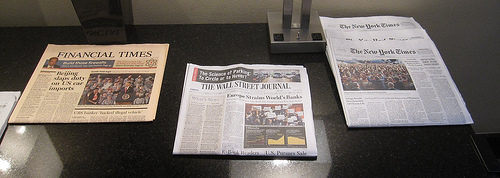 a newspaper on a table