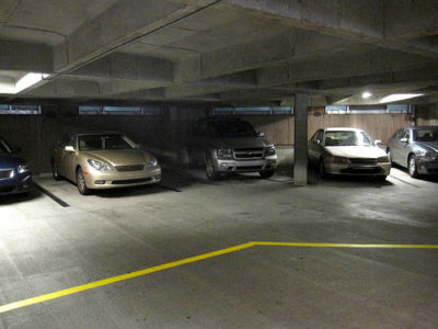 cars parked in a parking garage