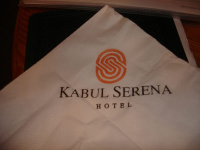 a napkin with a logo on it