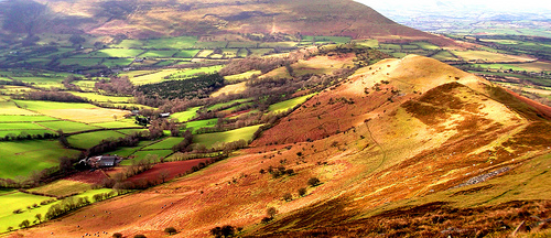 Black mountains Wales Nr Talgarth showing Pen y Fan in the distance.# dailyshoot - mountains