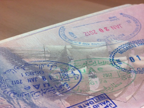 close-up of a passport