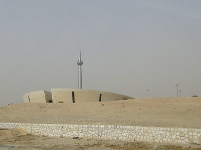 a building in the desert