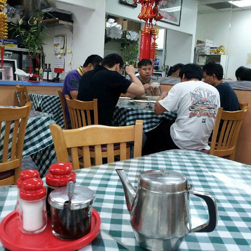 Always a warm feeling after hours at Chinese restaurants when the staff come out to eat.