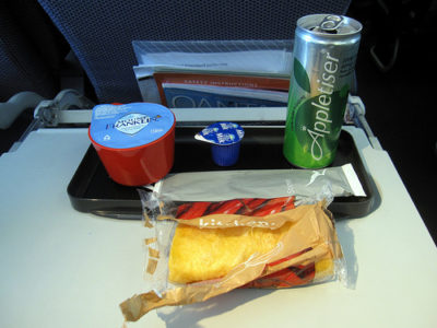 food and drink on a tray