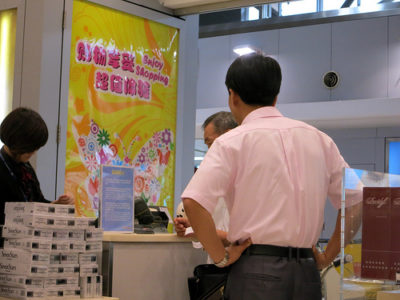 a man standing at a counter