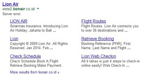Lion Air Server Error
