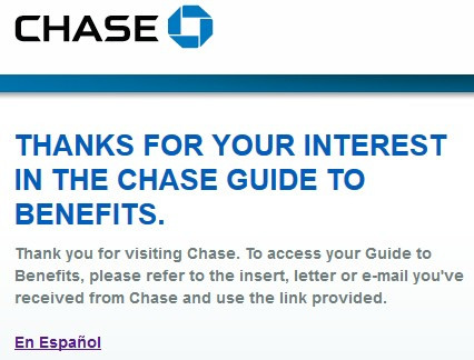 Chase Guide to Benefits Landing Page