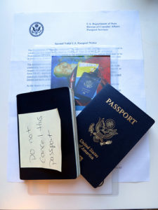a passport and a document