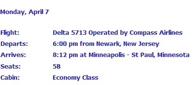 Delta old schedule change email