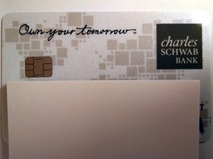 a credit card on a wall