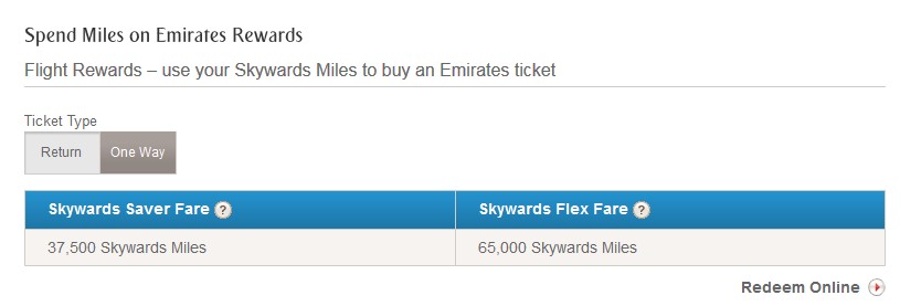 DXB-SEZ Emirates Skywards