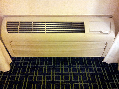 a air conditioner on a carpet