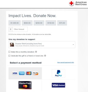 a screenshot of a donation page
