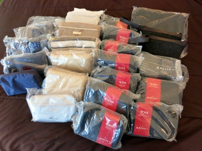 a group of bags of clothing