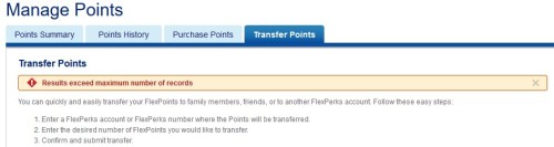 a screenshot of a transfer points