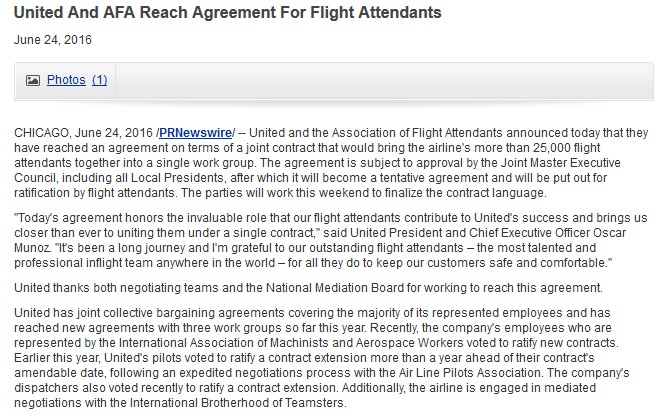 United AFA Press Release