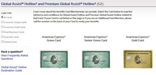 Amex Global Assist Cards