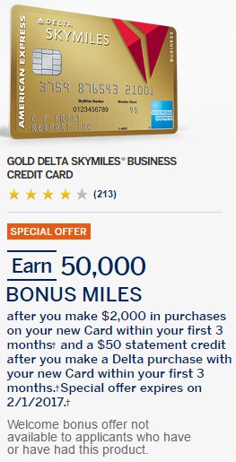 Amex Delta Gold Business 50k