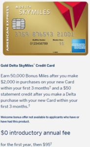 Amex Delta Gold Personal 50k