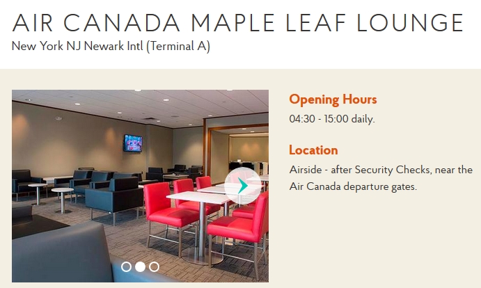 Air Canada Maple Leaf Lounge Newark
