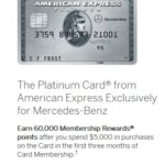 Amex Platinum Mercedes-Benz Now 60k, Keeps $475 Annual Fee for a Few Hours (Charles Schwab, Morgan Stanley 60k and $550)