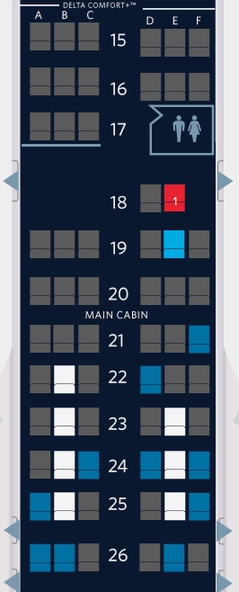 Delta Existing Reservation Seat Map