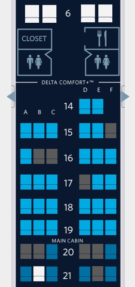 Delta Revenue Ticket Seat Map