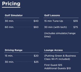 PGA MSP Lounge Golf Experience Pricing