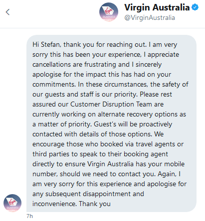 Virgin Australia twitter again