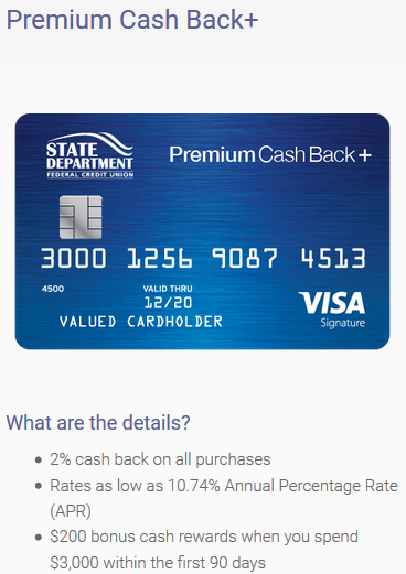 SDFCU Premium Cash Back