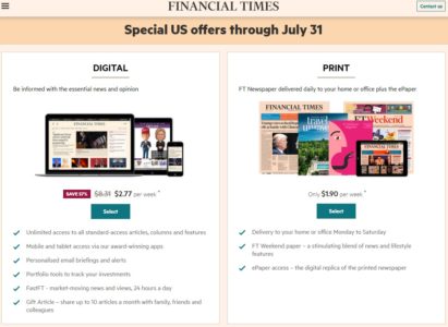 Financial Times US Offer July 2018