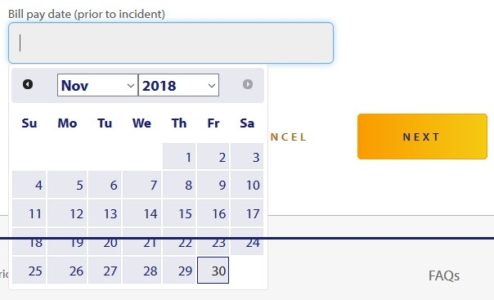 Bill Pay Date Prior to Incident