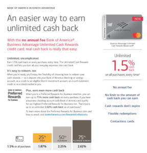 Bank of America Business Advantage Unlimited Cash Rewards MasterCard