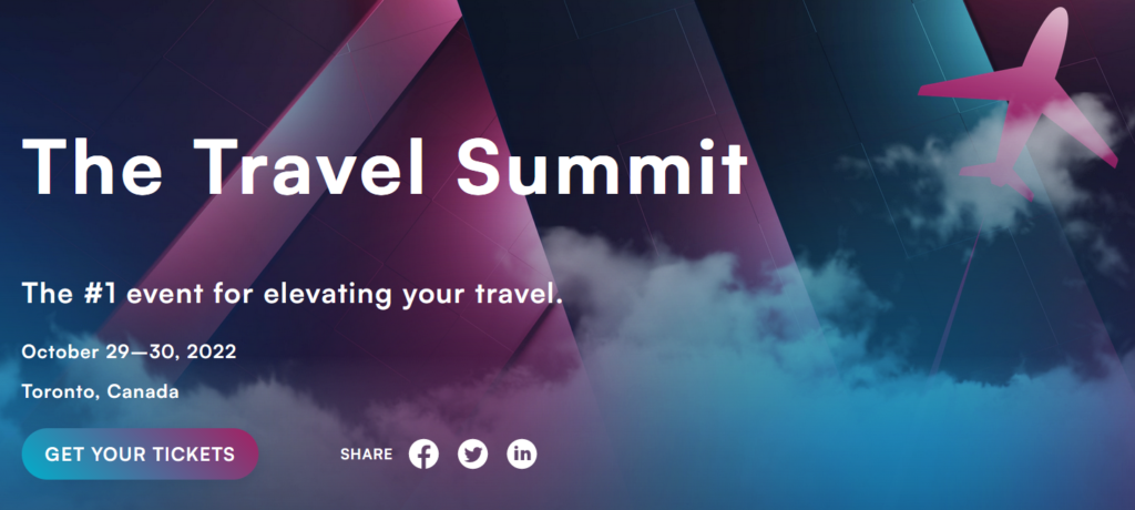 a poster of a travel summit