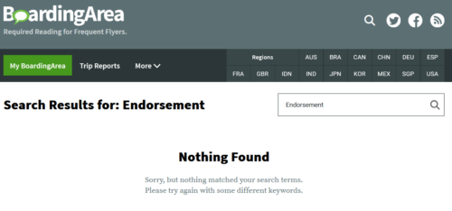 BoardingArea search endorsement